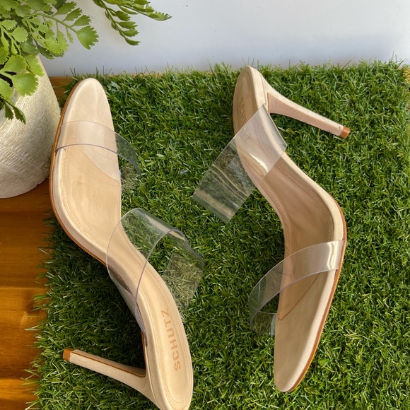 SCHUTZ🍁🍂Arielle clear strap Natural Sandal Size 9.5 womens - Picture 11 of 16